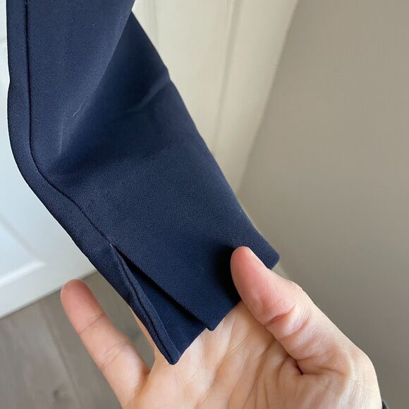 Theory Women's Slim Split Hem Pants, Navy, Size 8 office career - Picture 3 of 9